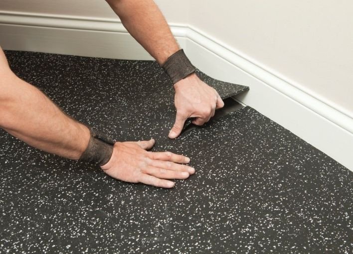 Rubber flooring installation